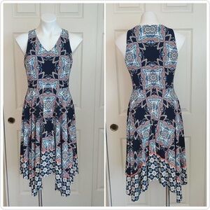 Maggy London Sleeveless Fit & Flare Handkerchief Dress